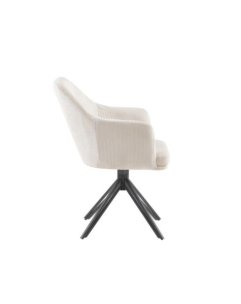 Lot de 2 chaises Alaro velours côtelé déhoussable beiges - 58x87x63 cm