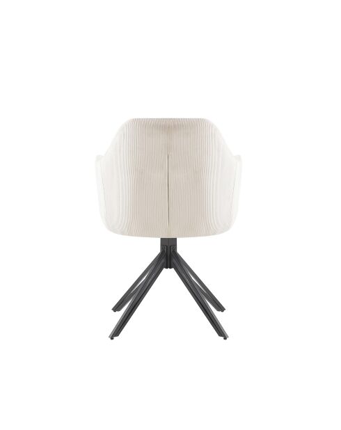 Lot de 2 chaises Alaro velours côtelé déhoussable beiges - 58x87x63 cm