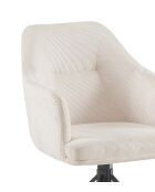 Lot de 2 chaises Alaro velours côtelé déhoussable beiges - 58x87x63 cm