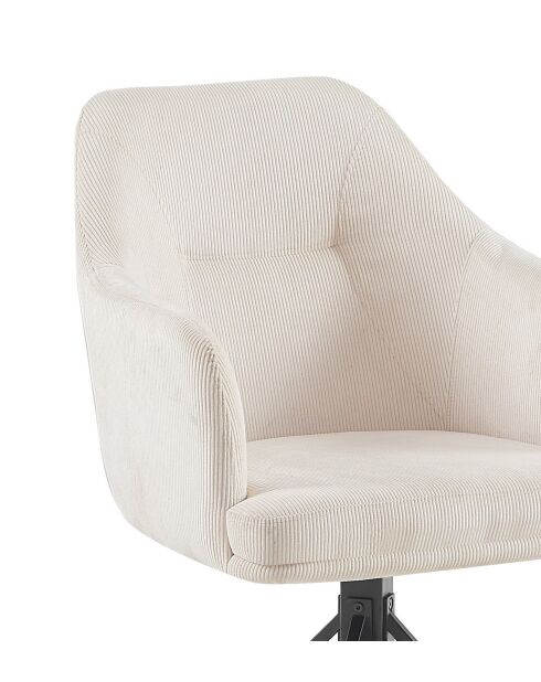 Lot de 2 chaises Alaro velours côtelé déhoussable beiges - 58x87x63 cm