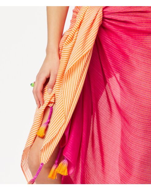 Sciarpa Sabri Sabri rosa e arancione