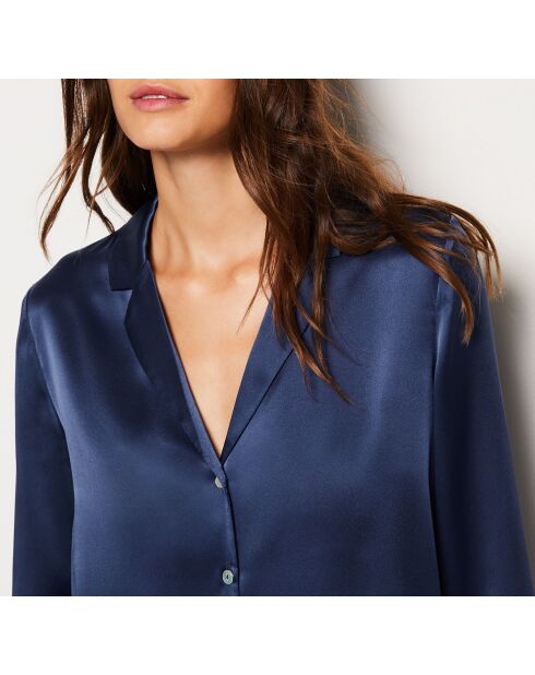 Mitternachtsblaues Perlenhemd