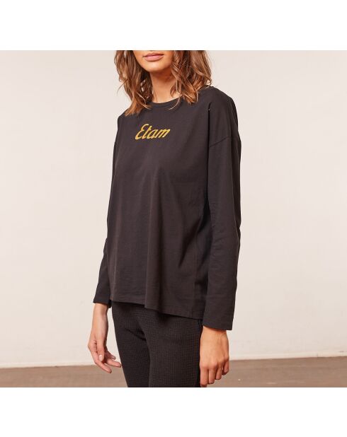 Zwarte top met lange mouwen One Girl