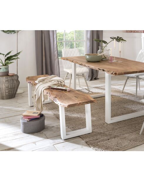 Banc acacia massif verni naturelle - 180x45x38 cm