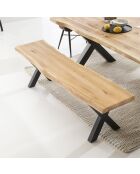 Banc chêne massif huilé naturelle - 180x45x38 cm