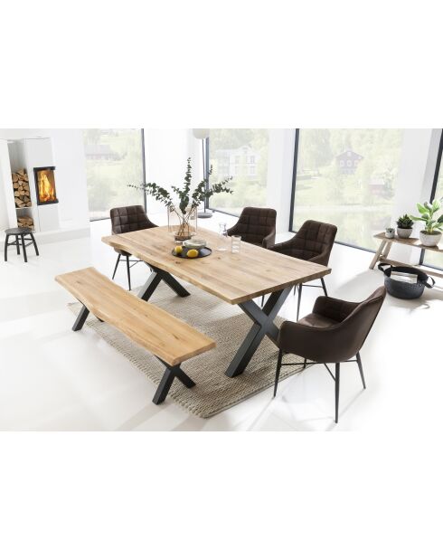 Banc chêne massif huilé naturelle - 180x45x38 cm