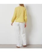 Geborduurd zonnegeel overhemd Leon