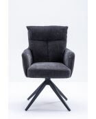 Lot de 2 fauteuils Monaco b gris noir foncé - 59x92x68 cm