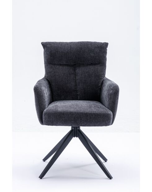 Lot de 2 fauteuils Monaco b gris noir foncé - 59x92x68 cm