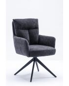 Lot de 2 fauteuils Monaco b gris noir foncé - 59x92x68 cm