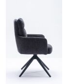 Lot de 2 fauteuils Monaco b gris noir foncé - 59x92x68 cm