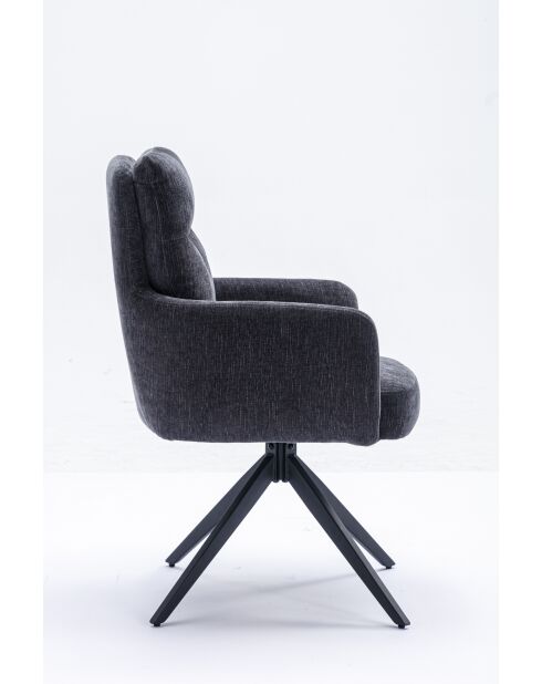 Lot de 2 fauteuils Monaco b gris noir foncé - 59x92x68 cm