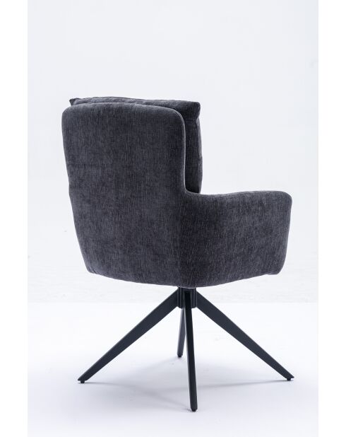 Lot de 2 fauteuils Monaco b gris noir foncé - 59x92x68 cm