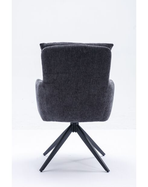 Lot de 2 fauteuils Monaco b gris noir foncé - 59x92x68 cm