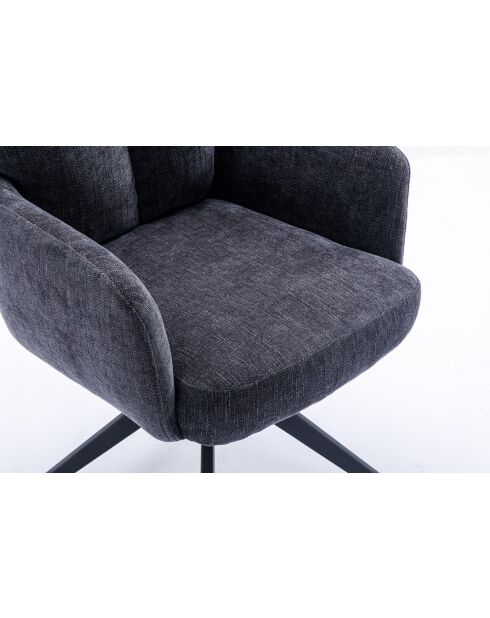 Lot de 2 fauteuils Monaco b gris noir foncé - 59x92x68 cm