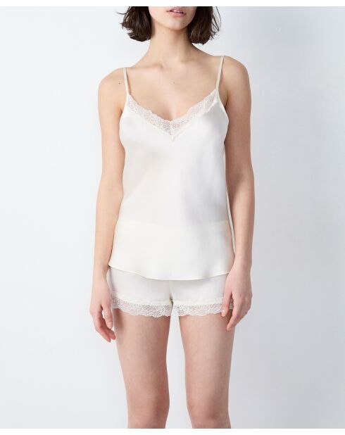 Camisola de perlas lechosas