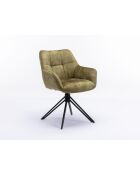 Set di 2 poltrone Soller nero verde - 63x82x60 cm