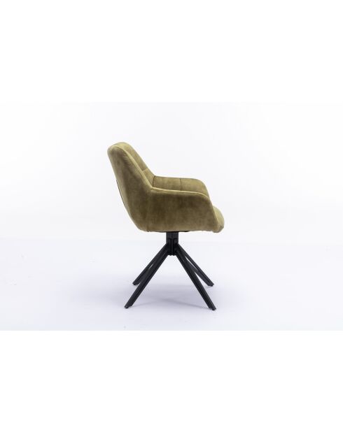 Lot de 2 fauteuil Soller noir vert - 63x82x60 cm