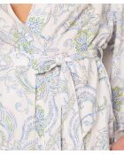 Bata estampada azul y verde de cachemir