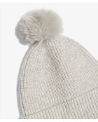 Bonnet à pompom Elena gris