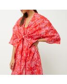Kimono Tarah b imprimé fond corail