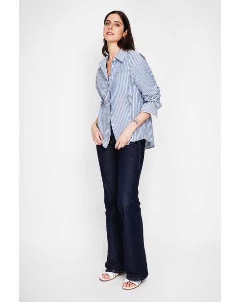 Chemise en lin mélangé Roxanne bleu jeans