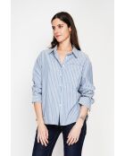 Chemise en lin mélangé Roxanne bleu jeans
