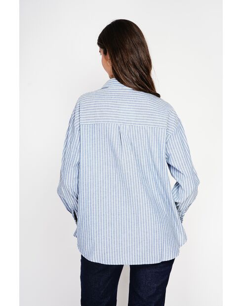 Chemise en lin mélangé Roxanne bleu jeans