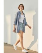 Chemise en lin mélangé Roxanne bleu jeans