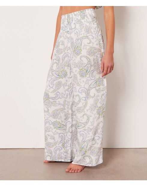 Paisley broek met blauwgroene print