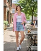 Roxanne Rosee Hemd aus Leinenmischung