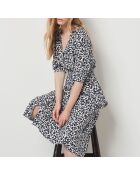 Meby schwarz-weißes bedrucktes Kleid