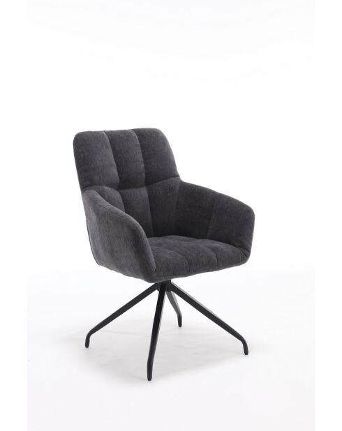 Lot de 2 fauteuils New lars gris foncé - 61x90x66 cm