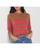 Jersey Anabelle de rayas marrones y rosas