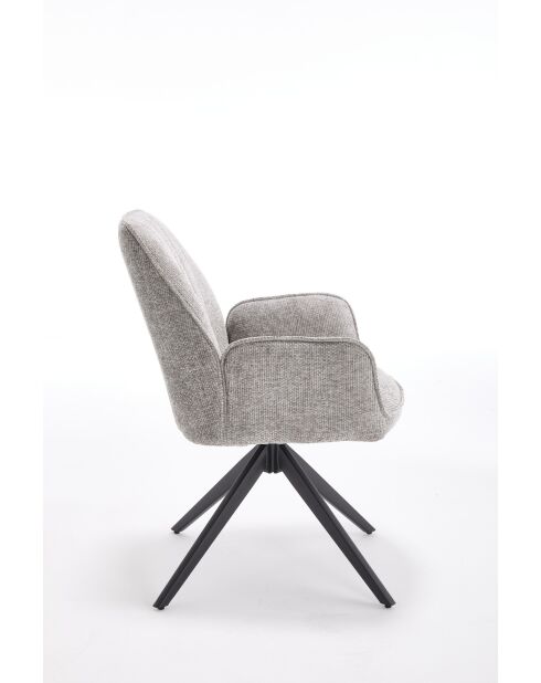 Lot de 2 fauteuils campanet gris - 64x89x60 cm