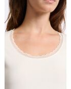 Warm Me Up T-shirt met kant ecru