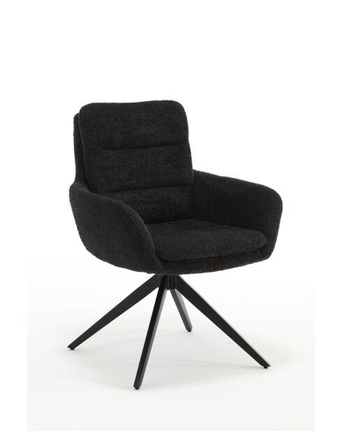 Lot de 2 fauteuils Taragona gris noir foncé - 63x88x44 cm