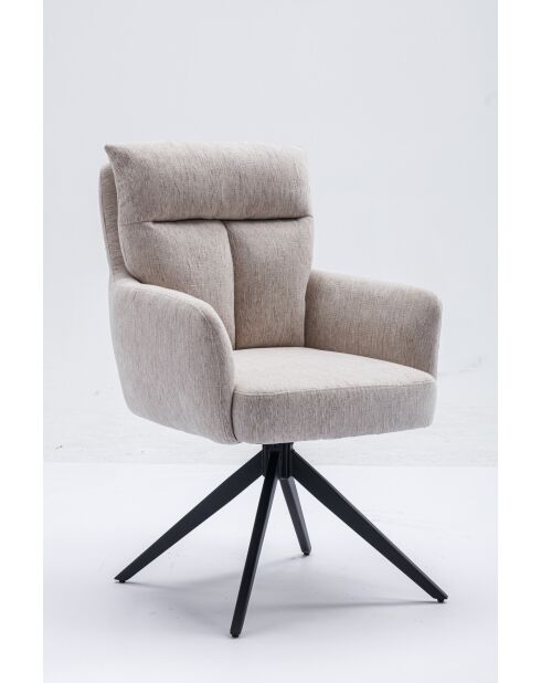 Lot de 2 fauteuils Monaco beige nature - 59x92x68 cm