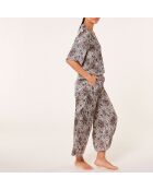 Reeva Shirt mit lila Hintergrundprint