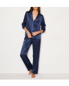 Mitternachtsblaues Perlenhemd