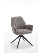 Lot de 2 fauteuils campanet gris antracite - 64x89x60 cm