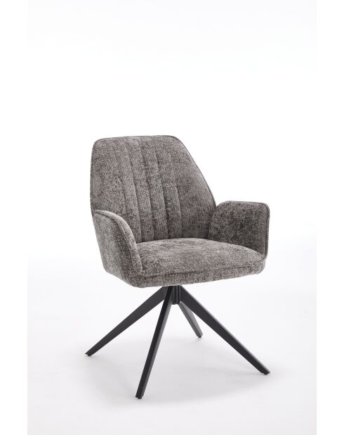 Lot de 2 fauteuils campanet gris antracite - 64x89x60 cm