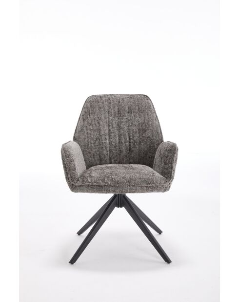 Lot de 2 fauteuils campanet gris antracite - 64x89x60 cm