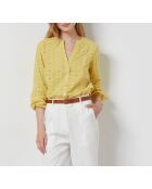 Geborduurd zonnegeel overhemd Leon