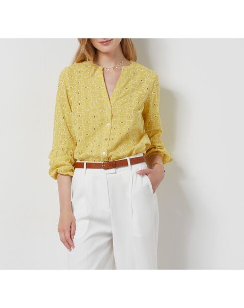 Sonnengelbes Hemd Leon mit Stickerei