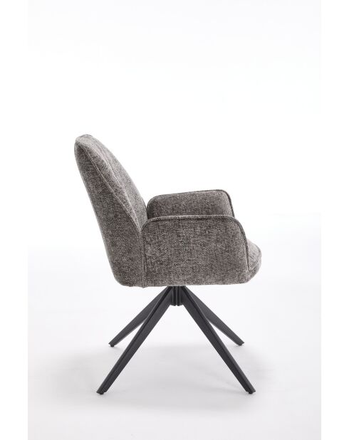 Lot de 2 fauteuils campanet gris antracite - 64x89x60 cm