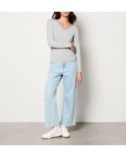 Warm Me Up Lace lichtgrijs T-shirt