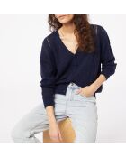 Anouck marineblaue V-Strickjacke