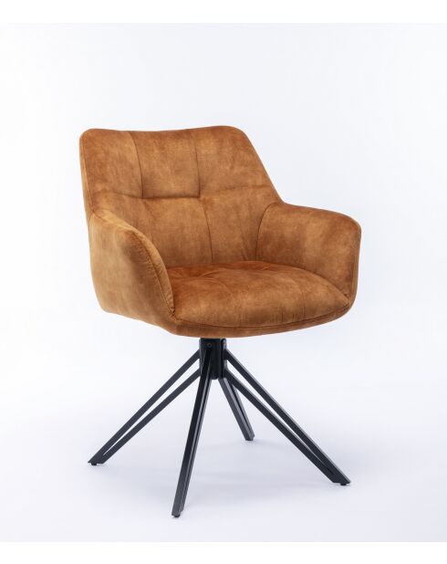 Lot de 2 fauteuil Soller noir curry - 63x82x60 cm