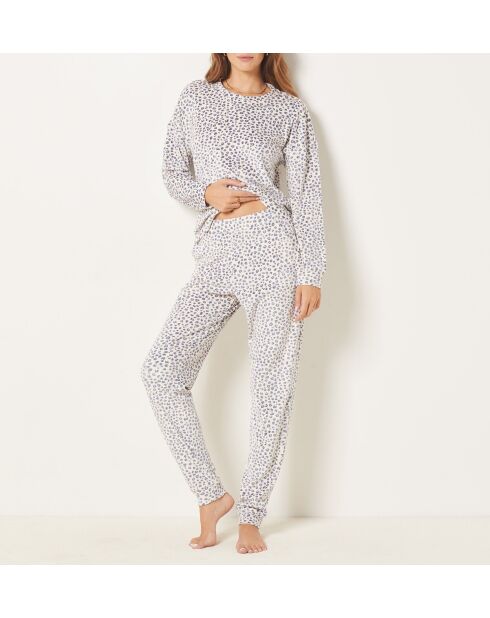 Pijama de dos piezas estampado azul Olann